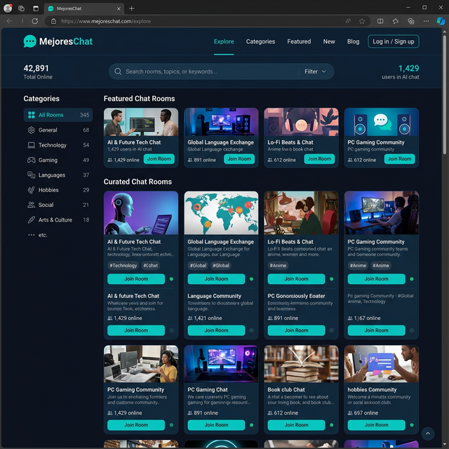 MejoresChat — Directorio curado con las mejores salas de chat y comunidades online.